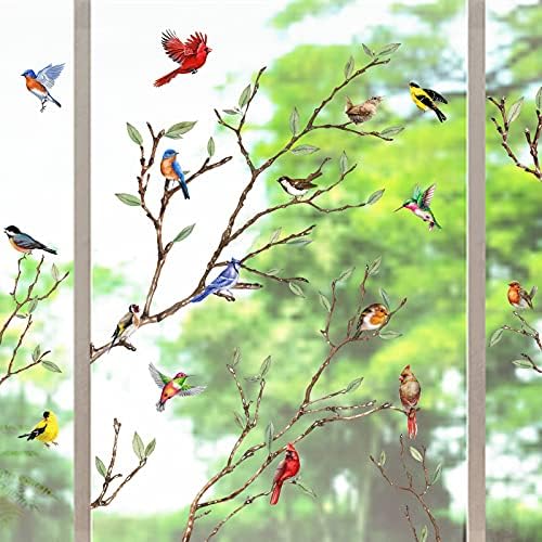 Yovkky Пролет Лято Разклонение на Дърво Птица Удар Прозореца Вкопчил 9 Листа, Защита От Сблъсък Счупване на